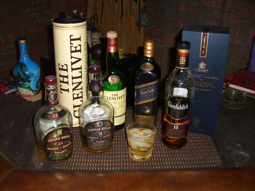 Great Scotches on the Tiki Bar