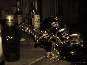 Sax on the bar, too much (or not enough) Bourbon