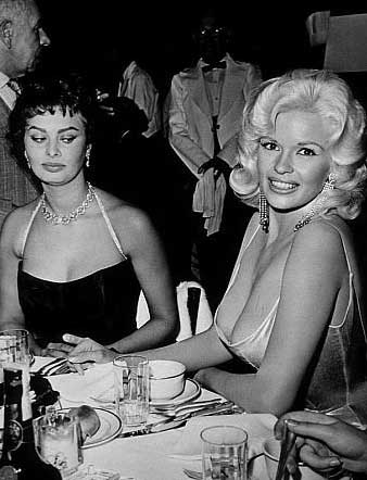 Famous photo of Sophia Loren and Jane Mansfield