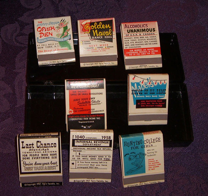 VIP Very Important Places Matches 1957, complete unused set